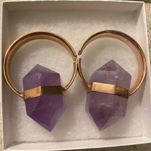 Buddha Organics ear weights rose gold amethyst